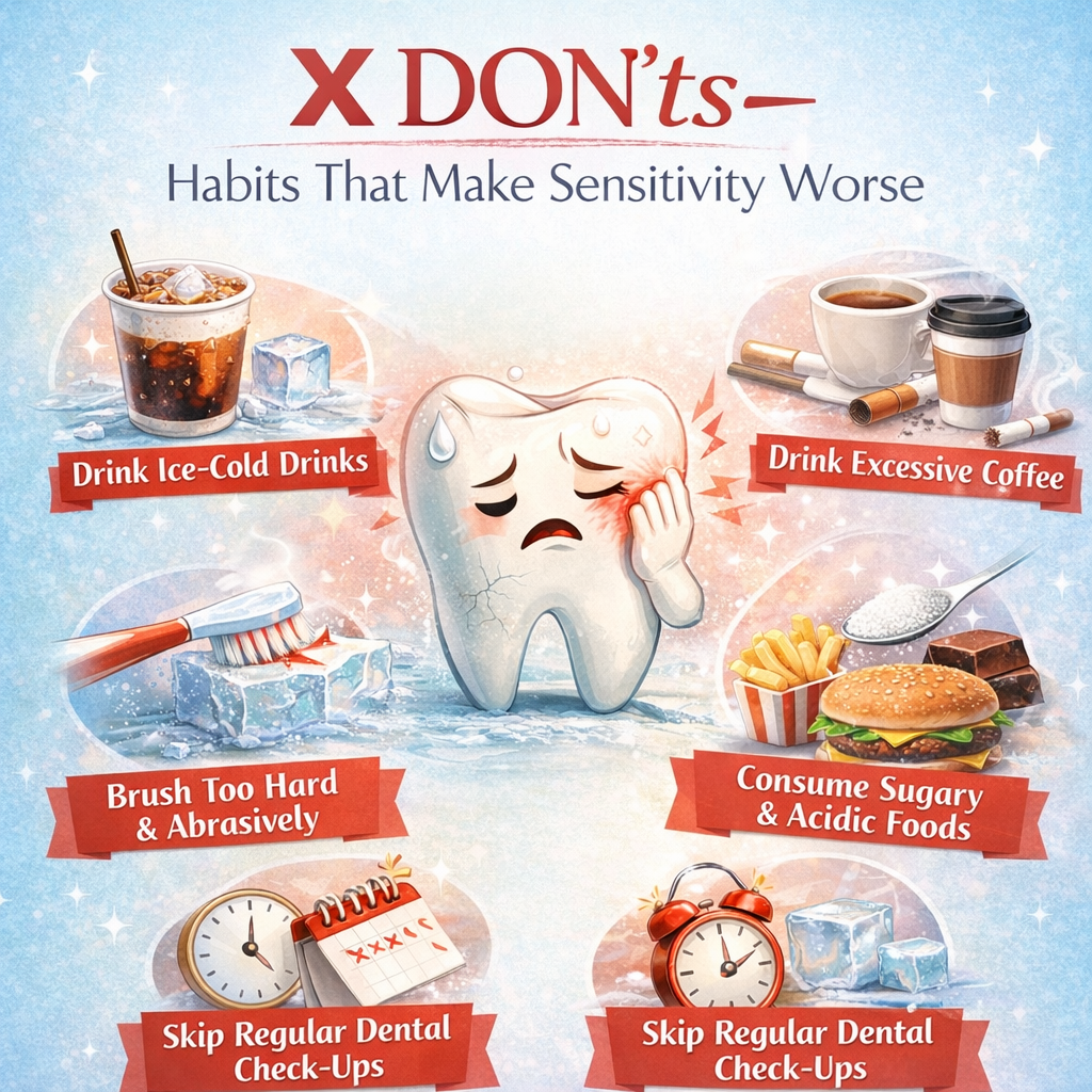 Habits to avoid for sensitive teeth — Don'ts for oral care